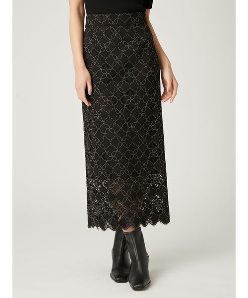 FRAY I.D(フレイアイディー)の「コードバイカラーレースタイトスカート(スカート・レディース・ブラック/ホワイト/ブラウン・0/1)」の22枚目の写真