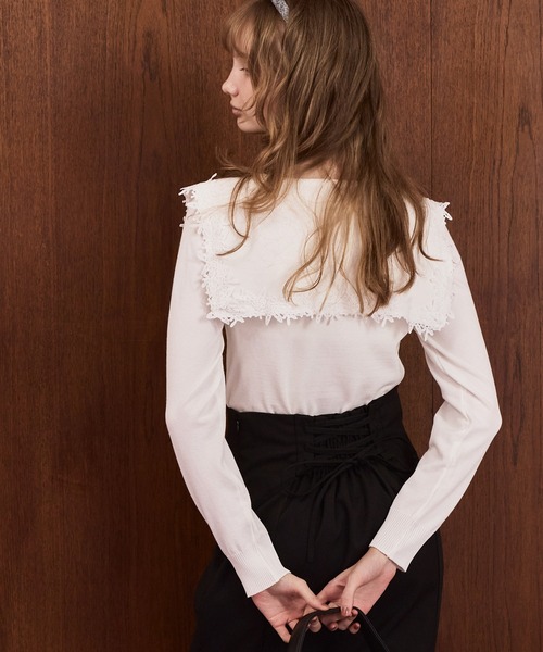 Cherir Mignon(シェリルミニョン)の「【Cherir Mignon】- Silhouette Couture -バックレースアップドレープデザインマーメイドロングスカート(スカート・レディース・チャコールグレー/ブラック/ブラウン・S/M)」の11枚目の写真