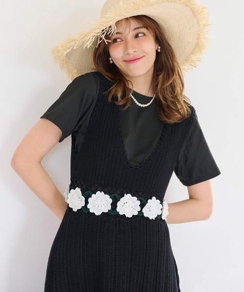 Chesty(チェスティー)の「ガーデンクロシェワンピース(ワンピース・レディース・ブラック/オフホワイト・0/1)」の11枚目の写真