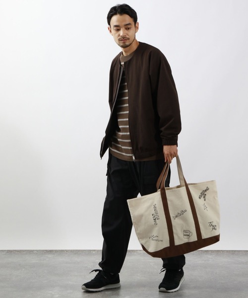 BAYFLOW（ベイフロー）の「落書きトートバッグ（トートバッグ・メンズ・ブラウン/ブルー・FREE）」の3枚目の写真