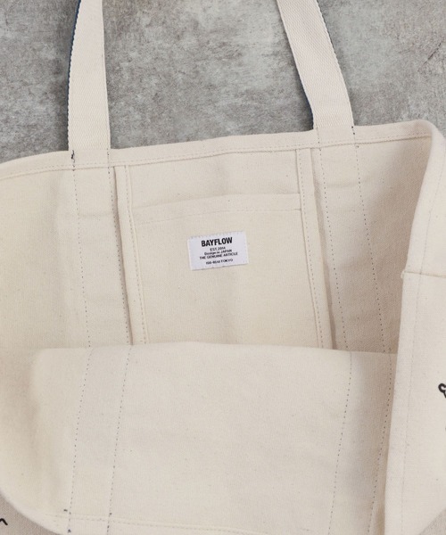 BAYFLOW（ベイフロー）の「落書きトートバッグ（トートバッグ・メンズ・ブラウン/ブルー・FREE）」の14枚目の写真