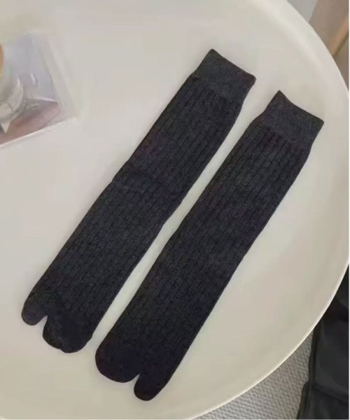 Jelly moo（ジェリームー）の「【 Jelly moo / ジェリームー 】 ベーシック リブ 足袋ソックス #（ソックス/靴下・レディース・ブラック/グレー/チャコールグレー/ホワイト・FREE）」の8枚目の写真