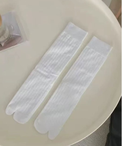 Jelly moo（ジェリームー）の「【 Jelly moo / ジェリームー 】 ベーシック リブ 足袋ソックス #（ソックス/靴下・レディース・ブラック/グレー/チャコールグレー/ホワイト・FREE）」の7枚目の写真