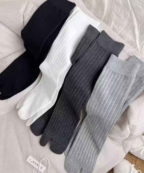Jelly moo（ジェリームー）の「【 Jelly moo / ジェリームー 】 ベーシック リブ 足袋ソックス #（ソックス/靴下・レディース・ブラック/グレー/チャコールグレー/ホワイト・FREE）」の11枚目の写真