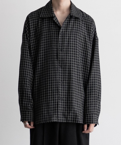 Imitation wool huge shirts/イミテーションウールヒュージシャツ