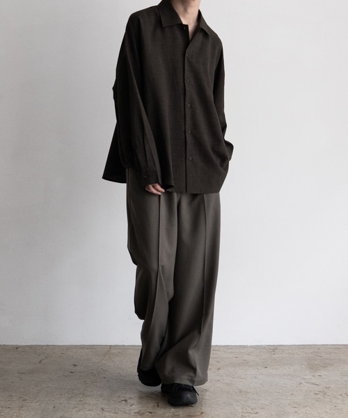 Imitation wool huge shirts/イミテーションウールヒュージシャツ