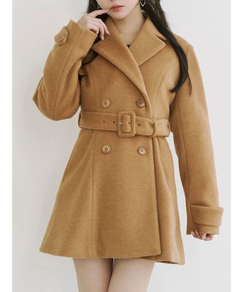 EATME（イートミー）の「ダブルテーラードコート（その他アウター・レディース・キャメル/オフホワイト/グレー/ブラック・FREE）」の4枚目の写真