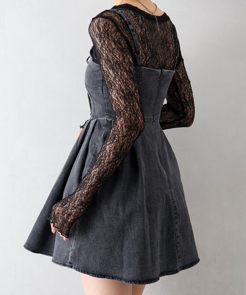 SpRay（スプレイ）の「デニムレースアップフレアキャミワンピース（ワンピース・レディース・ブラック/ブルー系その他2/ブルー・MEDIUM）」の20枚目の写真