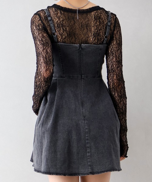 SpRay（スプレイ）の「デニムレースアップフレアキャミワンピース（ワンピース・レディース・ブラック/ブルー系その他2/ブルー・MEDIUM）」の21枚目の写真