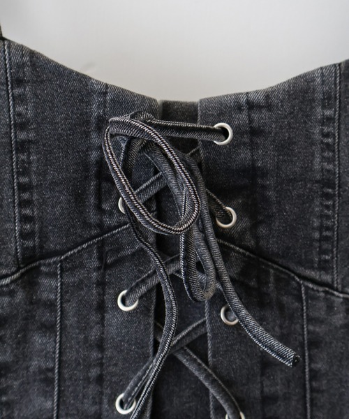 SpRay（スプレイ）の「デニムレースアップフレアキャミワンピース（ワンピース・レディース・ブラック/ブルー系その他2/ブルー・MEDIUM）」の9枚目の写真