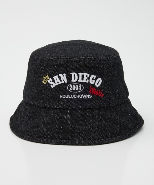 RODEO CROWNS WIDE BOWL（ロデオクラウンズワイドボウル）の「デニムロゴバケットハット（ハット・メンズ・ブルー/ブラック/グレー・FREE）」の2枚目の写真