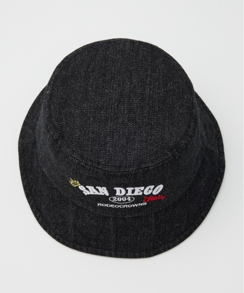 RODEO CROWNS WIDE BOWL（ロデオクラウンズワイドボウル）の「デニムロゴバケットハット（ハット・メンズ・ブルー/ブラック/グレー・FREE）」の7枚目の写真