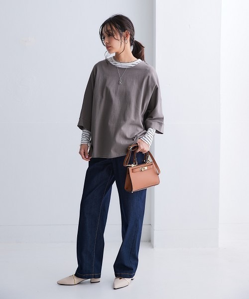 nissen(ニッセン)の「【選べる2レングス】ゆるフィットワイドデニムパンツ(股下68cm・73cm)(デニムパンツ・レディース・ブルー/ライトブルー/ネイビー・S2/3L1/LL1/L1/M1/S1/3L2/LL2/L2/M2)」の11枚目の写真