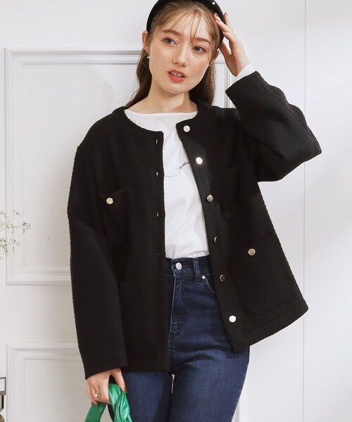 セール/ブランド古着】ノーカラージャケット（ノーカラー