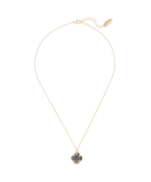 NATURAL BEAUTY BASIC（ナチュラルビューティーベーシック）の「フォーリーフクローバーネックレス（ネックレス・レディース・ブラック/オフホワイト・ﾌﾘ-）」の7枚目の写真