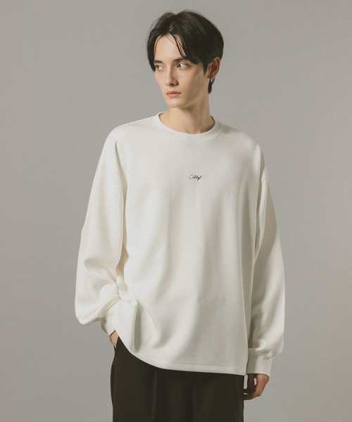 セール】ワンポイント刺繍/ポンチロンT（Tシャツ/カットソー