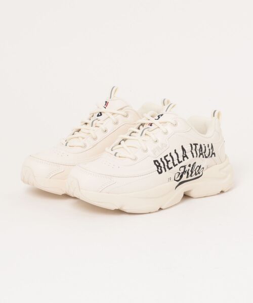 FILA（フィラ）の「《FILA》RAYTONA SCRIPT（スニーカー・レディース・ベージュ/ホワイト・23.0cm/23.5cm/24.0cm/24.5cm/25.0cm/22.5cm）」の2枚目の写真