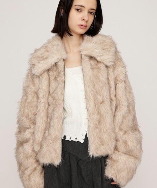 WEB限定】BIG COLLAR FUR S/COAT ビッグカラー ファー ショートコート