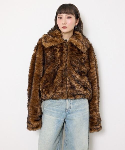 WEB限定】BIG COLLAR FUR S/COAT ビッグカラー ファー ショートコート