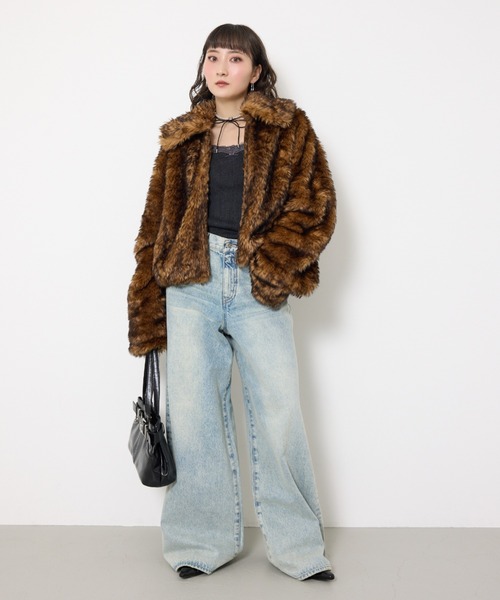 SLY（スライ）の「【WEB限定】BIG COLLAR FUR S/COAT ビッグカラー