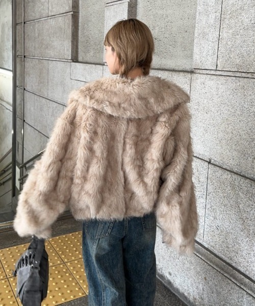 セール】【WEB限定】BIG COLLAR FUR S/COAT ビッグカラー ファー