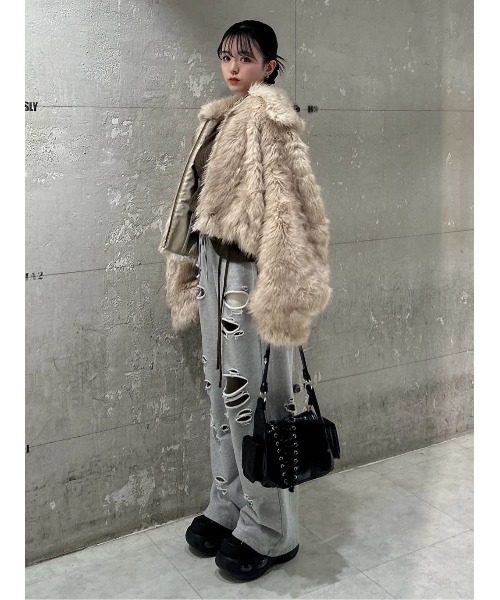 WEB限定】BIG COLLAR FUR S/COAT ビッグカラー ファー ショートコート