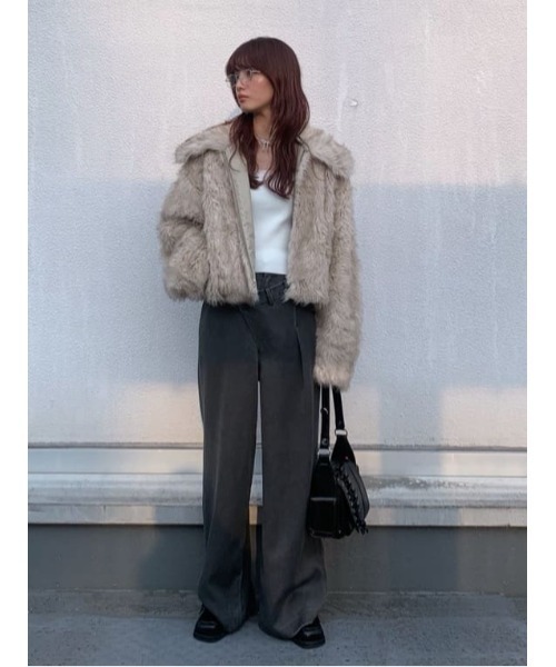 2025AW】BIG COLLAR FUR S/COAT ビッグカラー ファー ショート