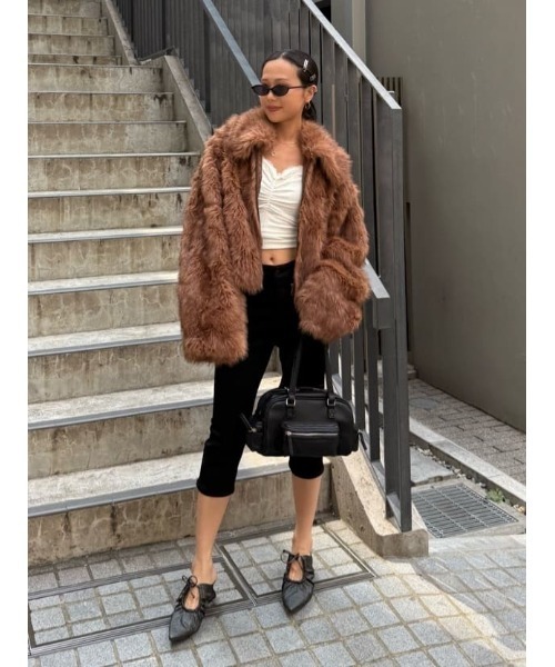 WEB限定】BIG COLLAR FUR S/COAT ビッグカラー ファー ショートコート