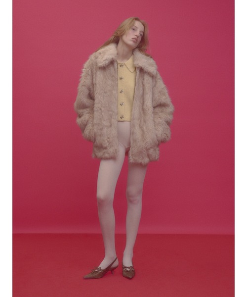 WEB限定】BIG COLLAR FUR S/COAT ビッグカラー ファー ショートコート