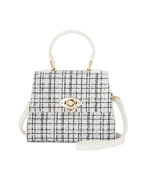 EDIT COLOGNE（エディットコロン）の「ツイードミニショルダーバッグ（ショルダーバッグ・レディース・ホワイト/ブラック/ブルー・ﾌﾘ-）」の11枚目の写真