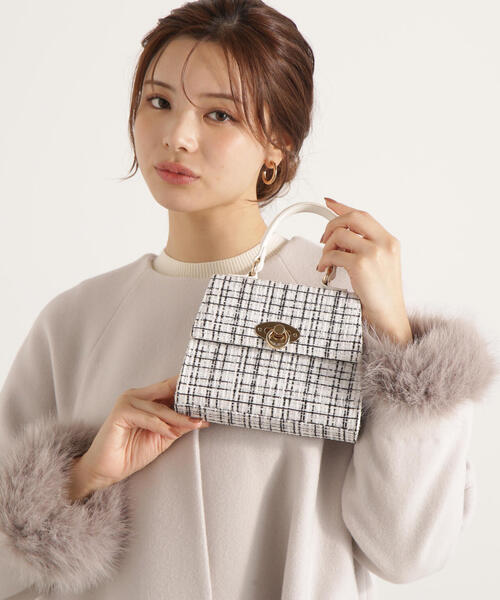 EDIT COLOGNE（エディットコロン）の「ツイードミニショルダーバッグ（ショルダーバッグ・レディース・ホワイト/ブラック/ブルー・ﾌﾘ-）」の12枚目の写真