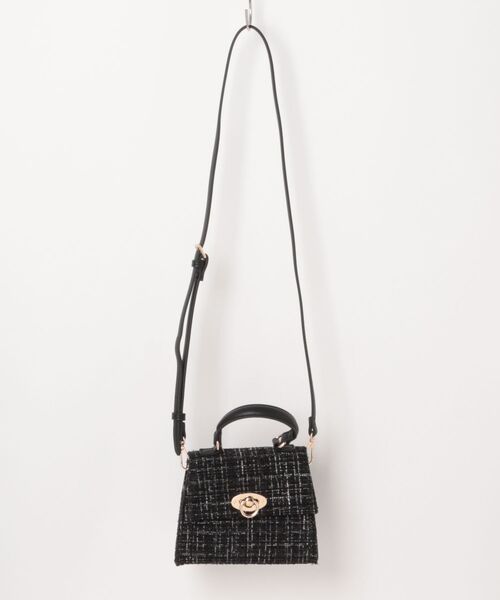 EDIT COLOGNE（エディットコロン）の「ツイードミニショルダーバッグ（ショルダーバッグ・レディース・ホワイト/ブラック/ブルー・ﾌﾘ-）」の5枚目の写真