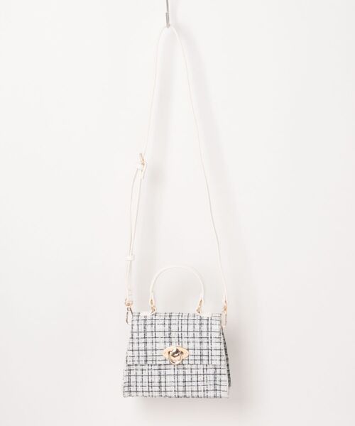 EDIT COLOGNE（エディットコロン）の「ツイードミニショルダーバッグ（ショルダーバッグ・レディース・ホワイト/ブラック/ブルー・ﾌﾘ-）」の10枚目の写真