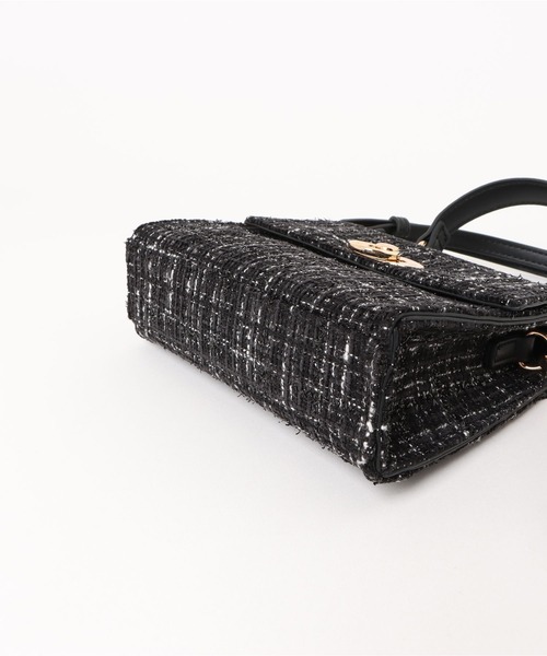 EDIT COLOGNE（エディットコロン）の「ツイードミニショルダーバッグ（ショルダーバッグ・レディース・ホワイト/ブラック/ブルー・ﾌﾘ-）」の8枚目の写真