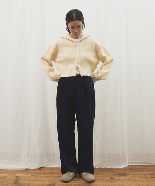 fig Ｌondon（フィグロンドン）の「GENTLE corl pants（その他パンツ・レディース・ボルドー/ネイビー・FREE）」の16枚目の写真