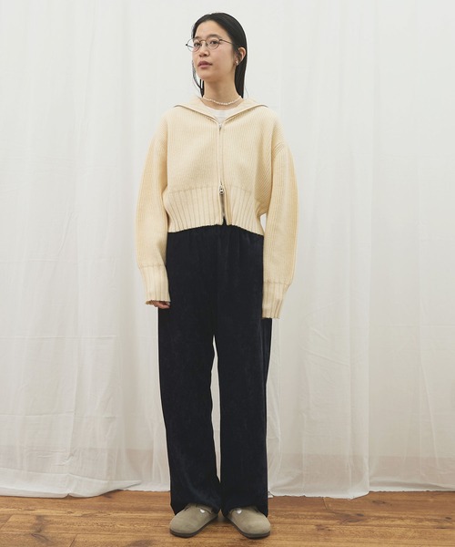 fig Ｌondon（フィグロンドン）の「GENTLE corl pants（その他パンツ・レディース・ボルドー/ネイビー・FREE）」の20枚目の写真