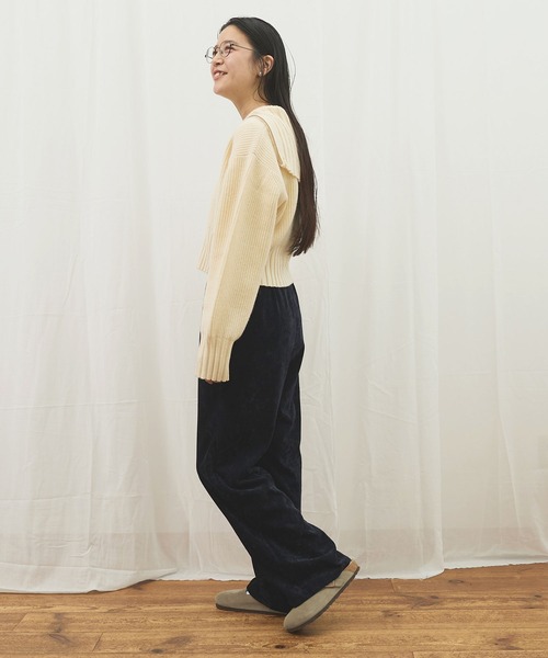 fig Ｌondon（フィグロンドン）の「GENTLE corl pants（その他パンツ・レディース・ボルドー/ネイビー・FREE）」の22枚目の写真