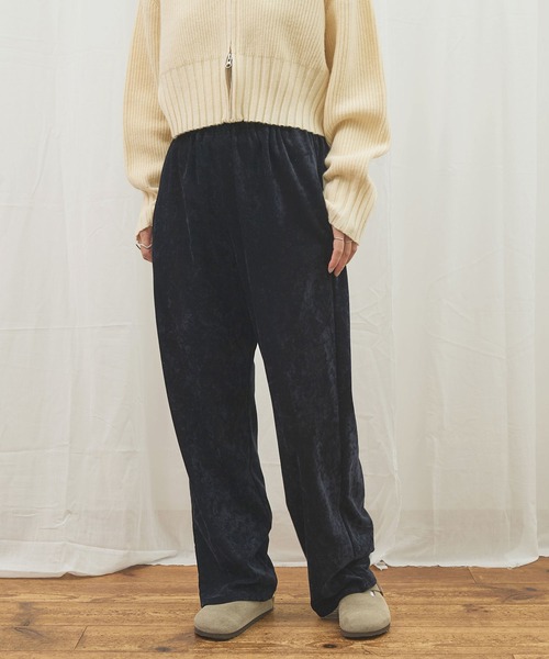 fig Ｌondon（フィグロンドン）の「GENTLE corl pants（その他パンツ・レディース・ボルドー/ネイビー・FREE）」の3枚目の写真
