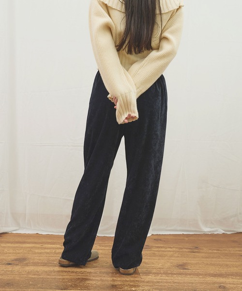 fig Ｌondon（フィグロンドン）の「GENTLE corl pants（その他パンツ・レディース・ボルドー/ネイビー・FREE）」の12枚目の写真