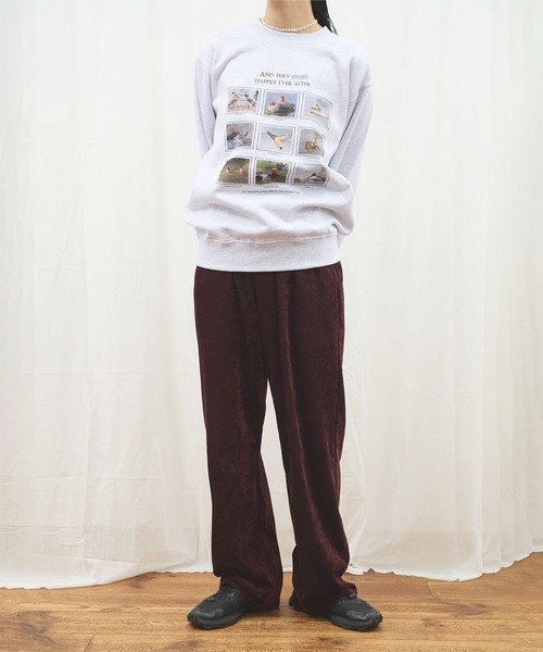 fig Ｌondon（フィグロンドン）の「GENTLE corl pants（その他パンツ・レディース・ボルドー/ネイビー・FREE）」の6枚目の写真