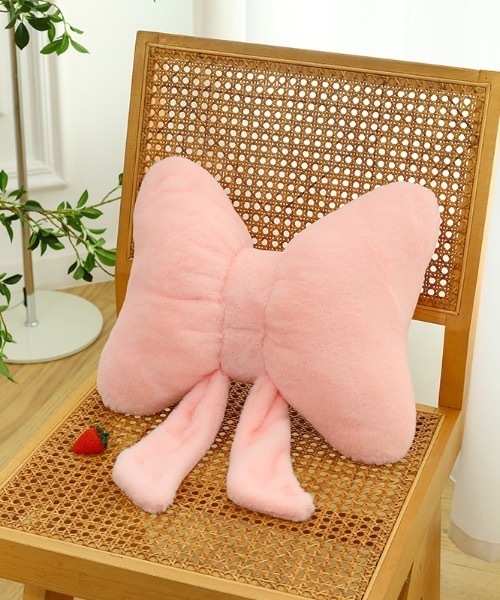 SHEPP（シープ）の「ふわふわリボンクッション（クッション/クッションカバー・レディース・ブラック/ホワイト/ピンク・F）」の3枚目の写真