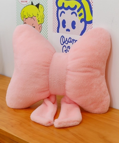 SHEPP（シープ）の「ふわふわリボンクッション（クッション/クッションカバー・レディース・ブラック/ホワイト/ピンク・F）」の4枚目の写真