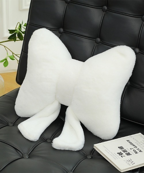 SHEPP（シープ）の「ふわふわリボンクッション（クッション/クッションカバー・レディース・ブラック/ホワイト/ピンク・F）」の11枚目の写真