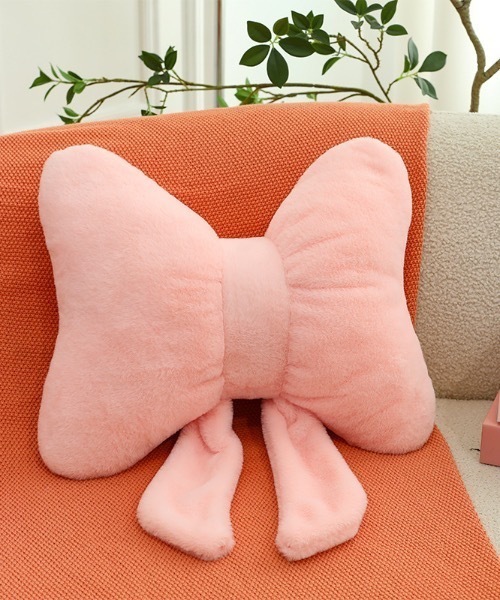 SHEPP（シープ）の「ふわふわリボンクッション（クッション/クッションカバー・レディース・ブラック/ホワイト/ピンク・F）」の13枚目の写真