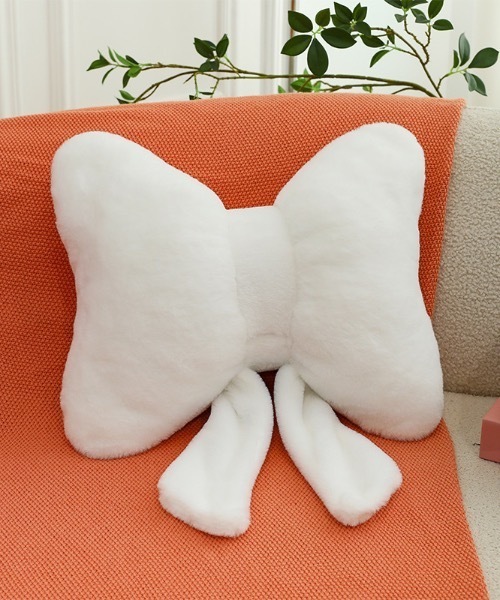 SHEPP（シープ）の「ふわふわリボンクッション（クッション/クッションカバー・レディース・ブラック/ホワイト/ピンク・F）」の15枚目の写真