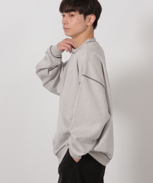 LAKOLE（ラコレ）の「※ステッチスエードプルオーバー / 587074（スウェット・メンズ・ライトグレー/チャコール/ブルー・MEDIUM/LARGE/X-LARGE）」の11枚目の写真