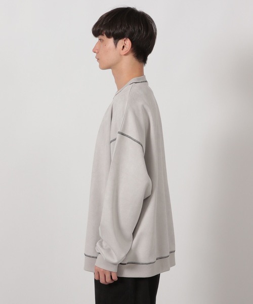 LAKOLE（ラコレ）の「※ステッチスエードプルオーバー / 587074（スウェット・メンズ・ライトグレー/チャコール/ブルー・MEDIUM/LARGE/X-LARGE）」の14枚目の写真