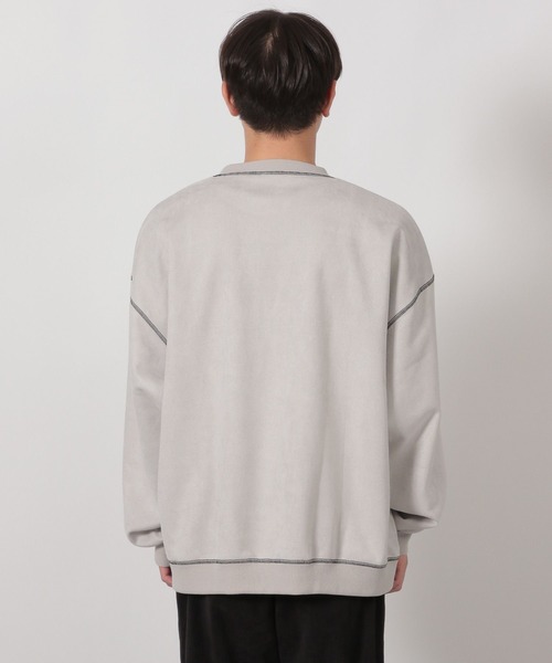 LAKOLE（ラコレ）の「※ステッチスエードプルオーバー / 587074（スウェット・メンズ・ライトグレー/チャコール/ブルー・MEDIUM/LARGE/X-LARGE）」の15枚目の写真