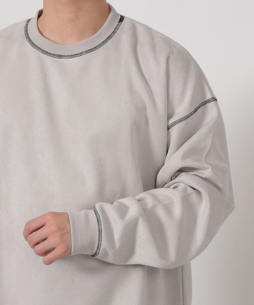 LAKOLE（ラコレ）の「※ステッチスエードプルオーバー / 587074（スウェット・メンズ・ライトグレー/チャコール/ブルー・MEDIUM/LARGE/X-LARGE）」の17枚目の写真