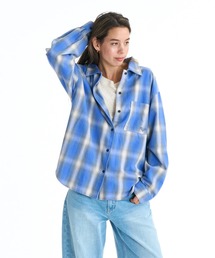 LOOK UP/ロキシー長袖ドロップショルダーチェックシャツ
